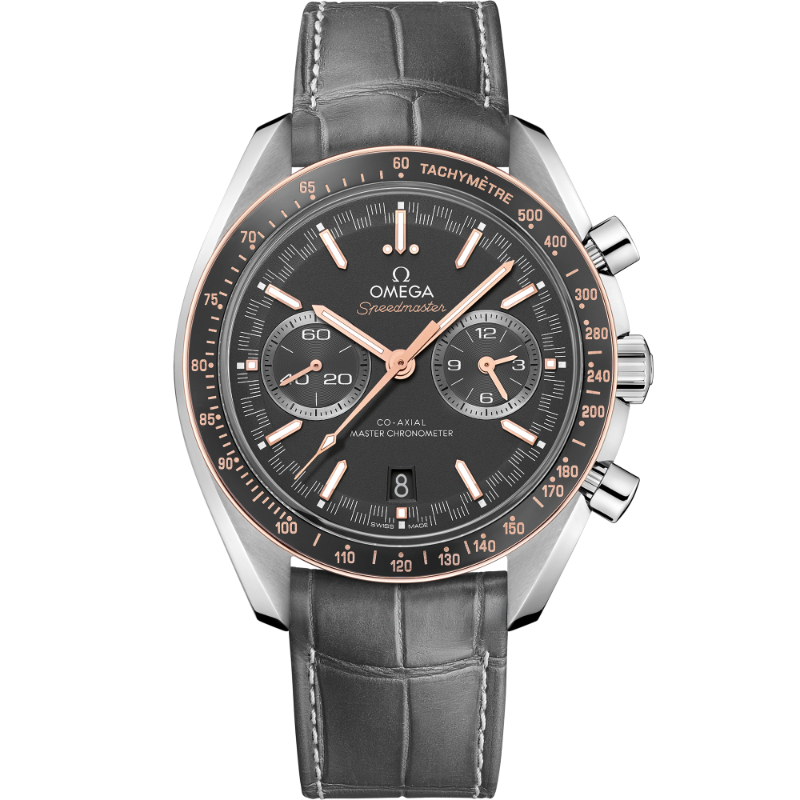 44.25 mm, Steel On Leather Strap