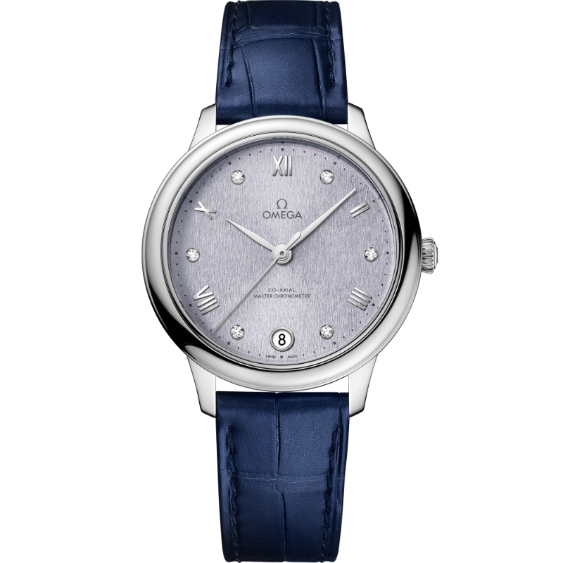 34 mm, Steel On Leather Strap
