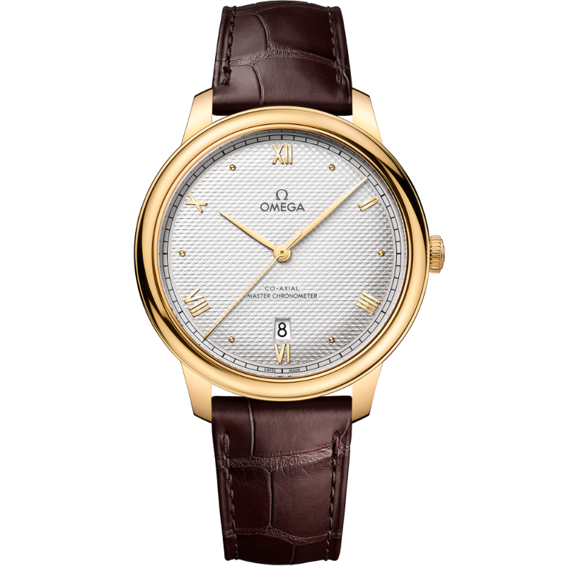 40 mm, Yellow Gold On Leather Strap