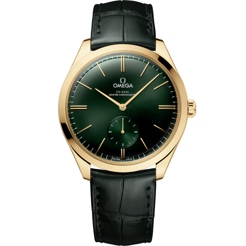 40 mm, Yellow Gold On Leather Strap