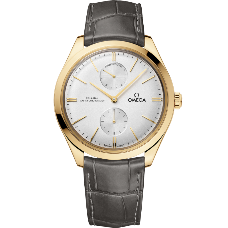 40 mm, Yellow Gold On Leather Strap