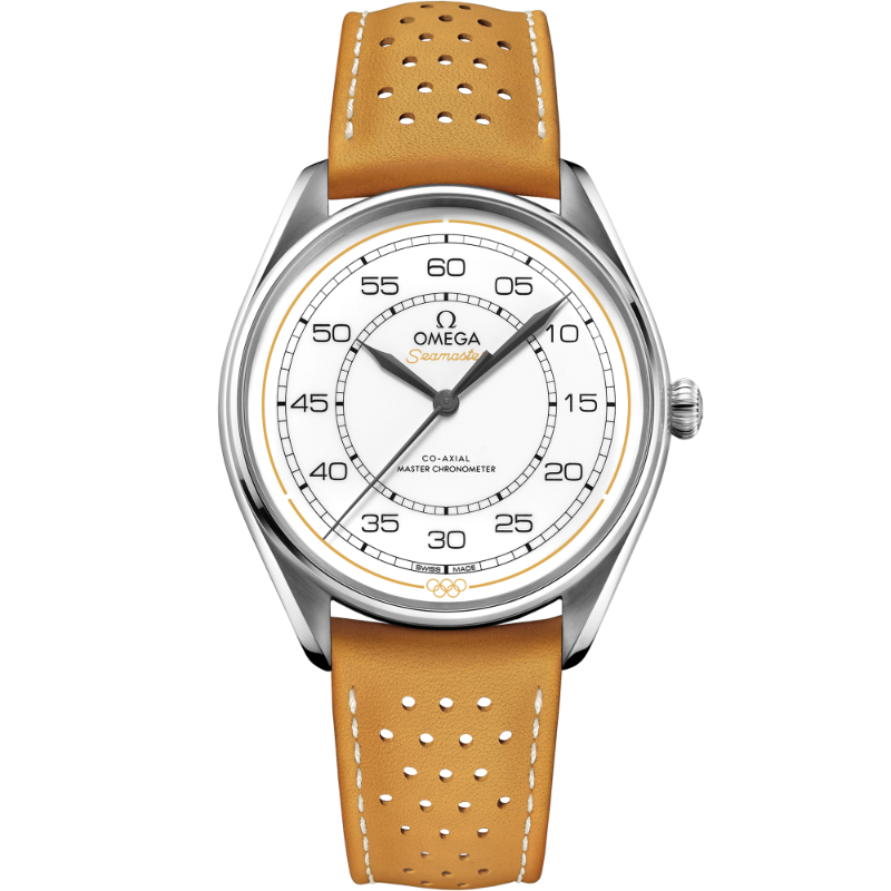 39.5 mm, Steel On Leather Strap