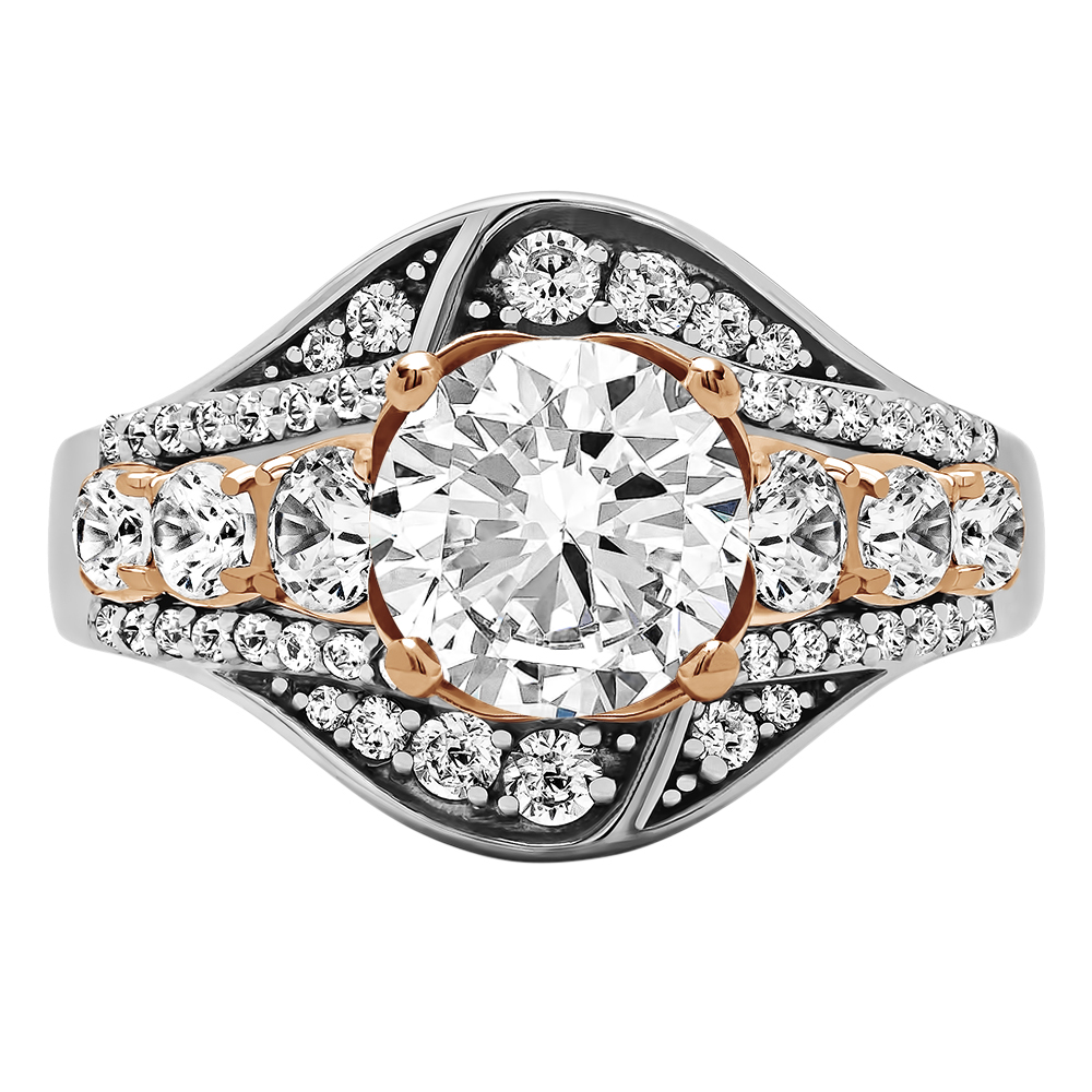 Round Cut Halo Diamond Vintage Engagement Ring