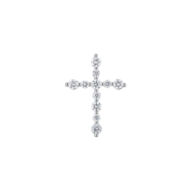 The Trinity Cross Necklace in 14K White Gold with Diamonds. .25ctw
