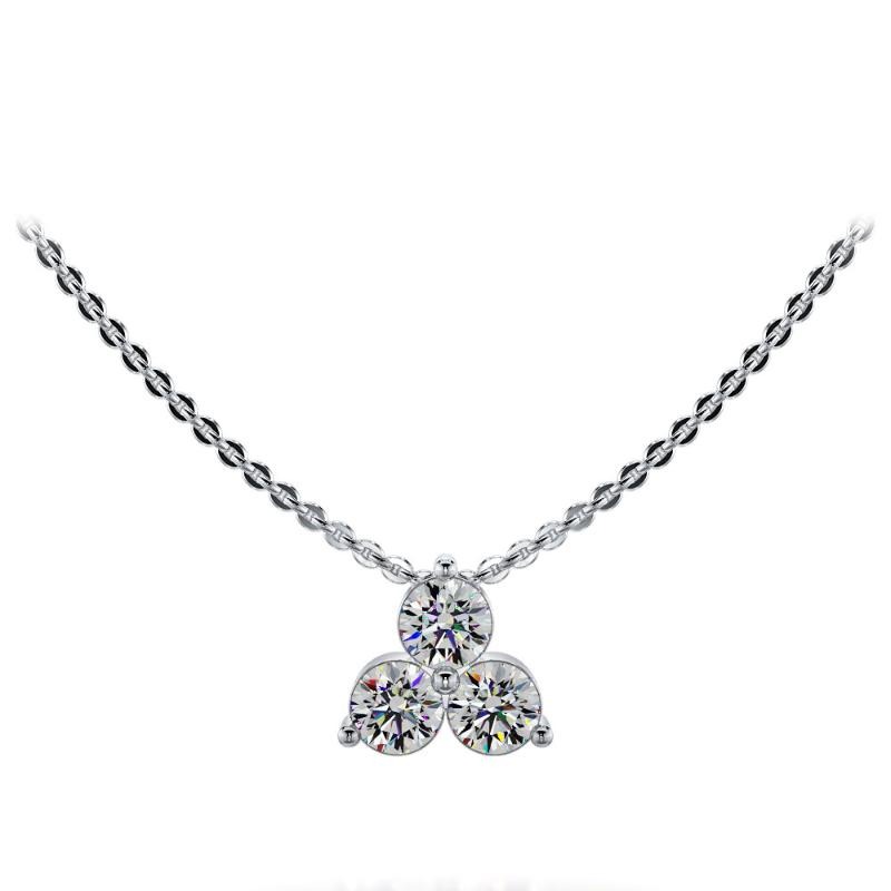 The Maiden Lane 14k White Gold 3-Stone Diamond Pendant. 1.80ctw