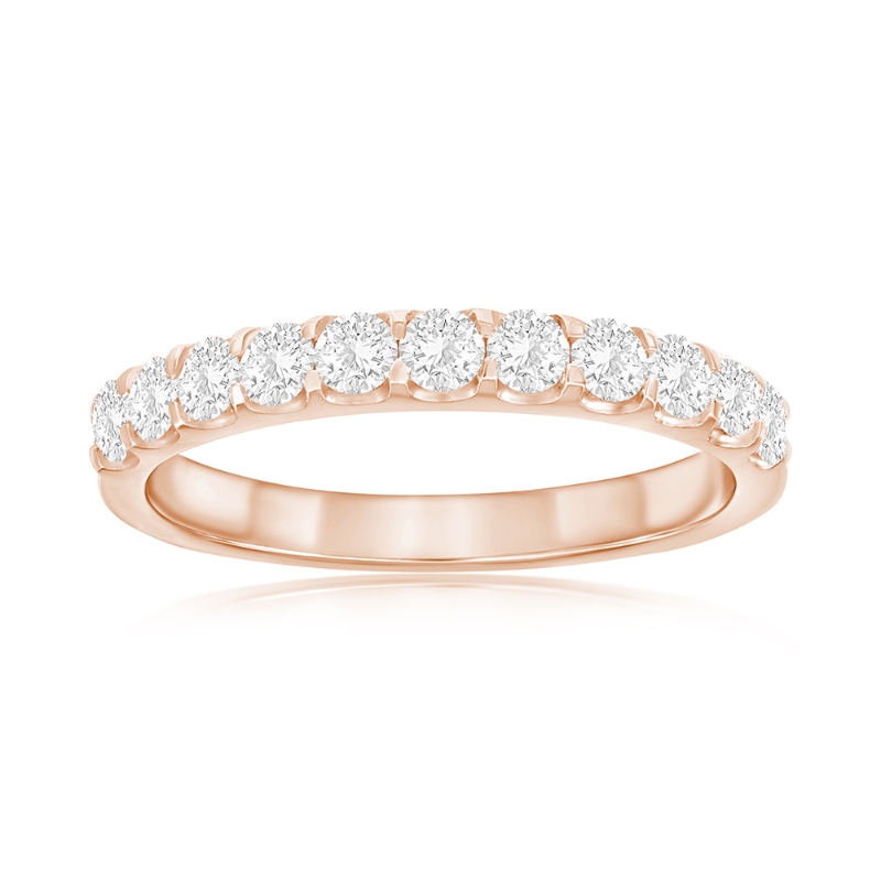 14K Rose Gold Shared Prong Diamond Band