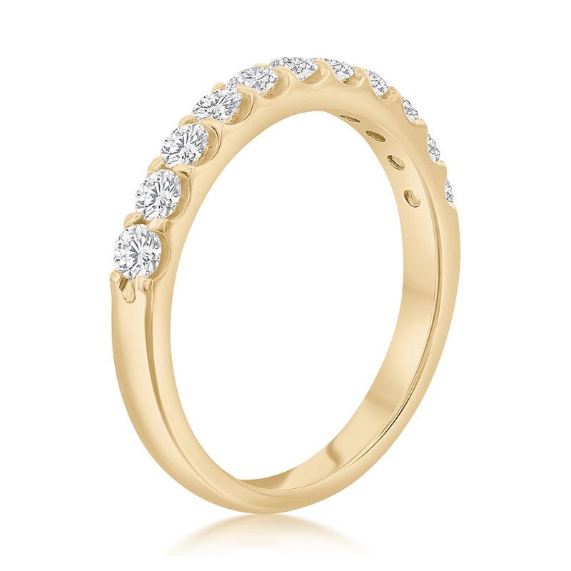 14K Yellow Gold Shared Prong Diamond Band