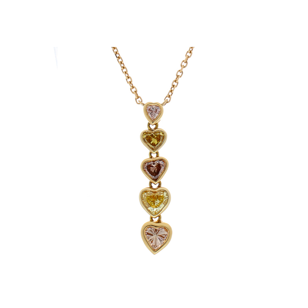 18K Yellow Gold Diamond Gemstone Pendant