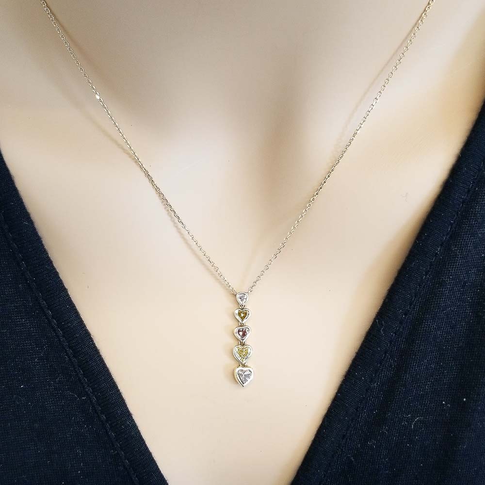 18K Yellow Gold Diamond Gemstone Pendant