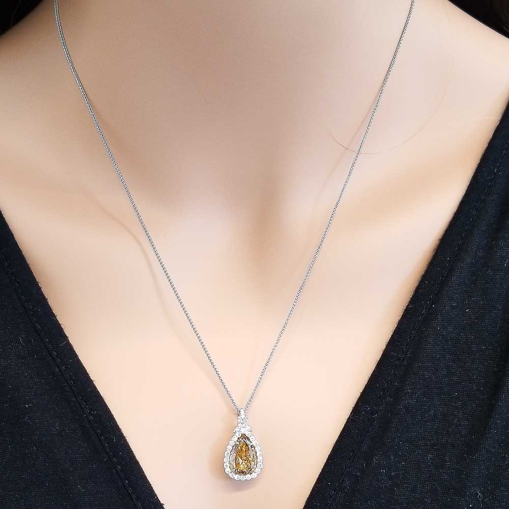 Platinum Diamond Gemstone Pendant