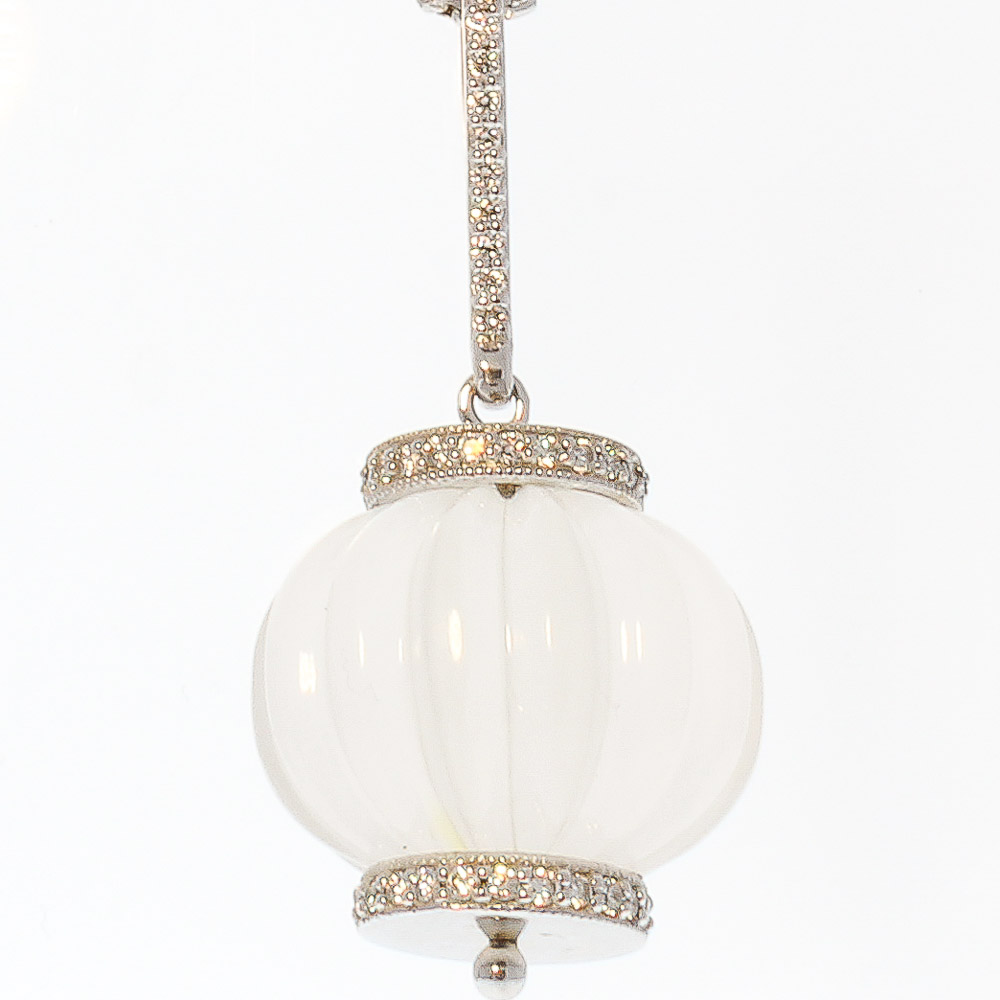 14K White Gold Quartz Gemstone Pendant