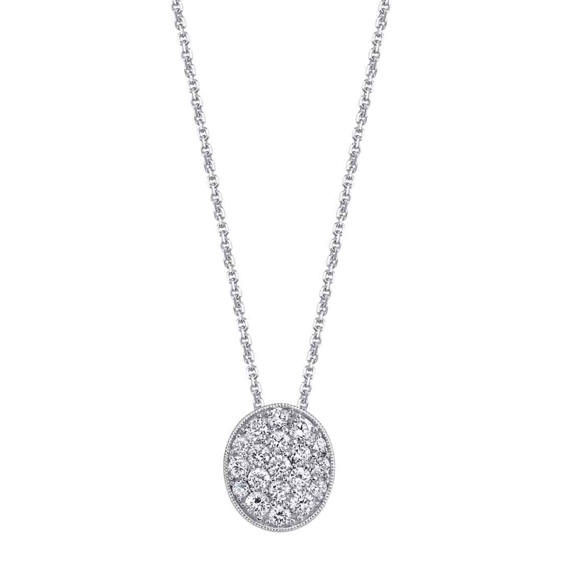 Oval Diamond Pave Necklace