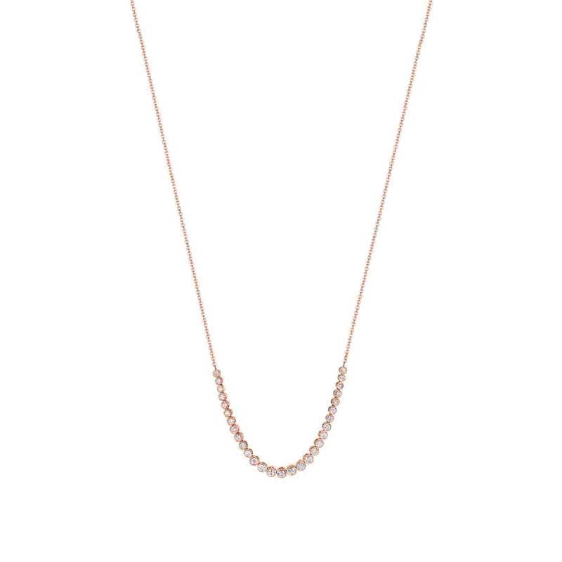 Round Bezel Diamond Smile Necklace
