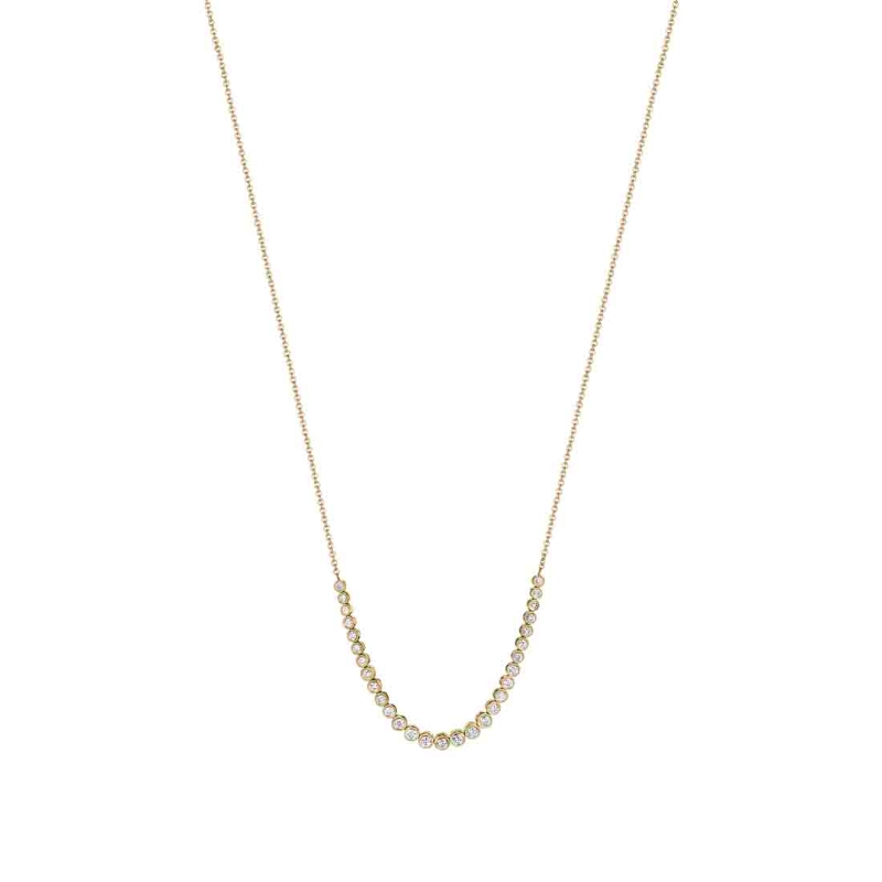 Round Bezel Diamond Smile Necklace