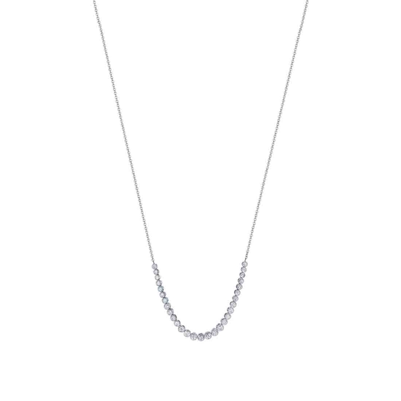 Round Bezel Diamond Smile Necklace