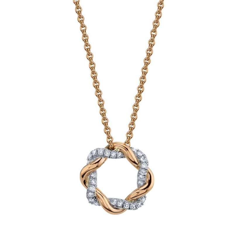 Rose Gold Diamond Swirl Pendant