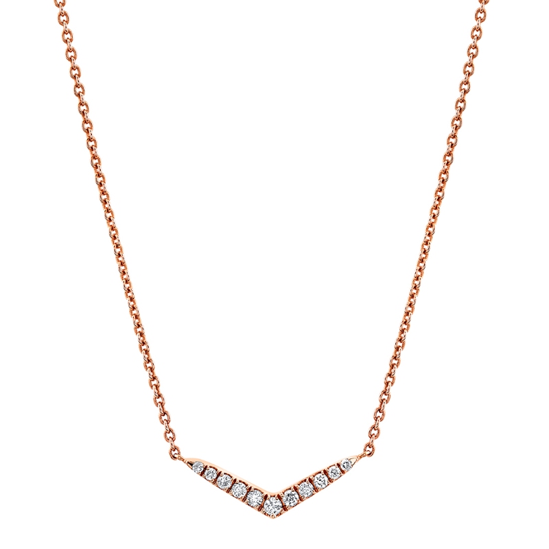 Diamond V Bar Necklace