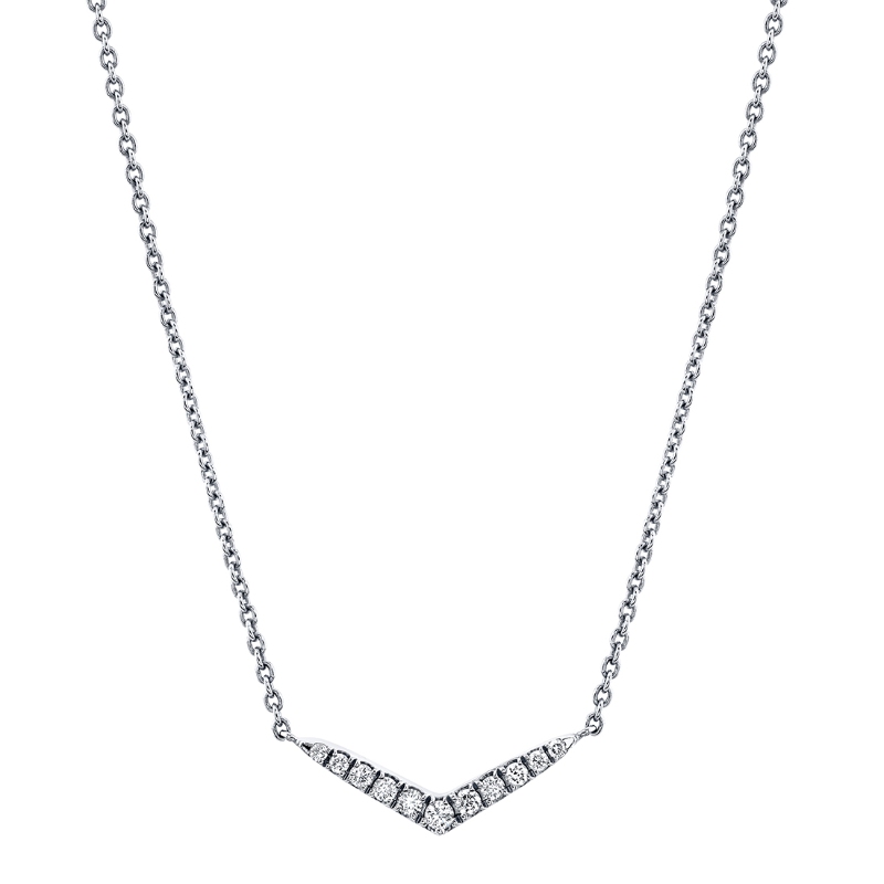 Diamond V Bar Necklace