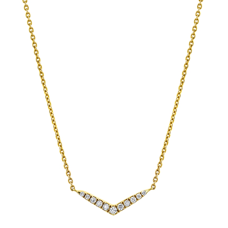 Diamond V Bar Necklace