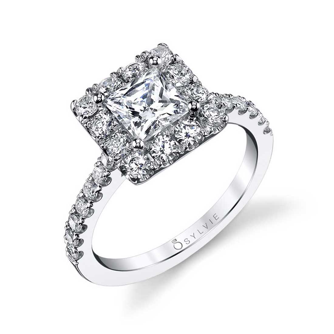 Princess Cut Classic Halo Engagement Ring - Jacalyn