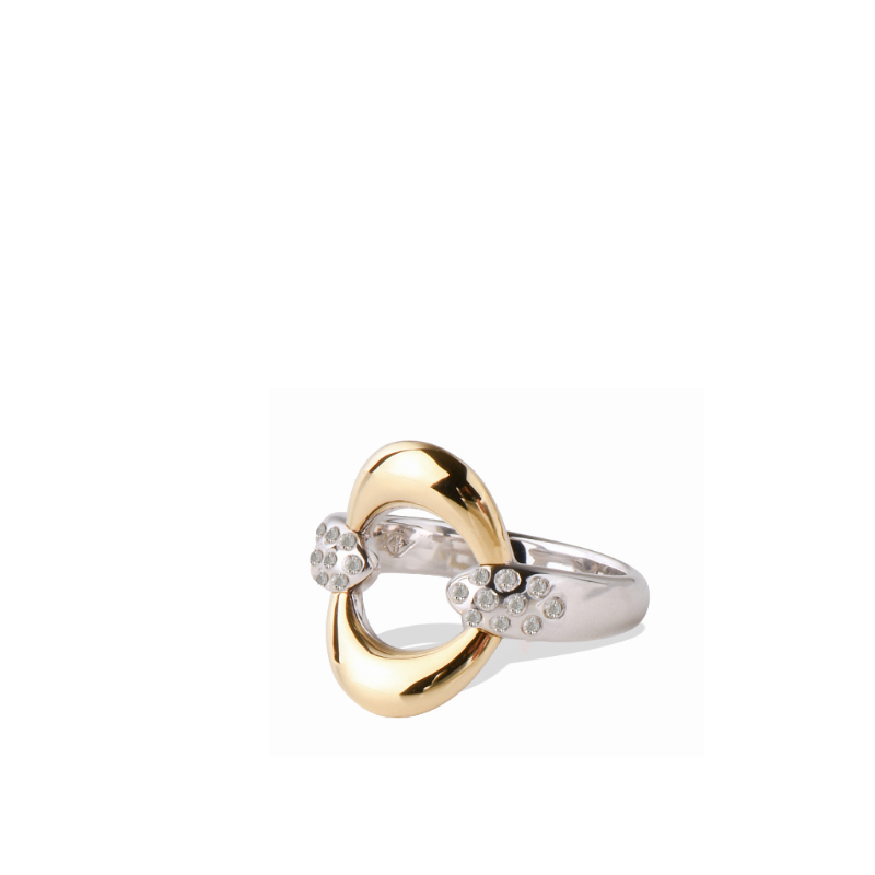 18K Solid Gold Sterling Silver White Sapphire Knocker Ring