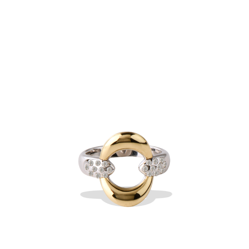 18K Solid Gold Sterling Silver White Sapphire Knocker Ring