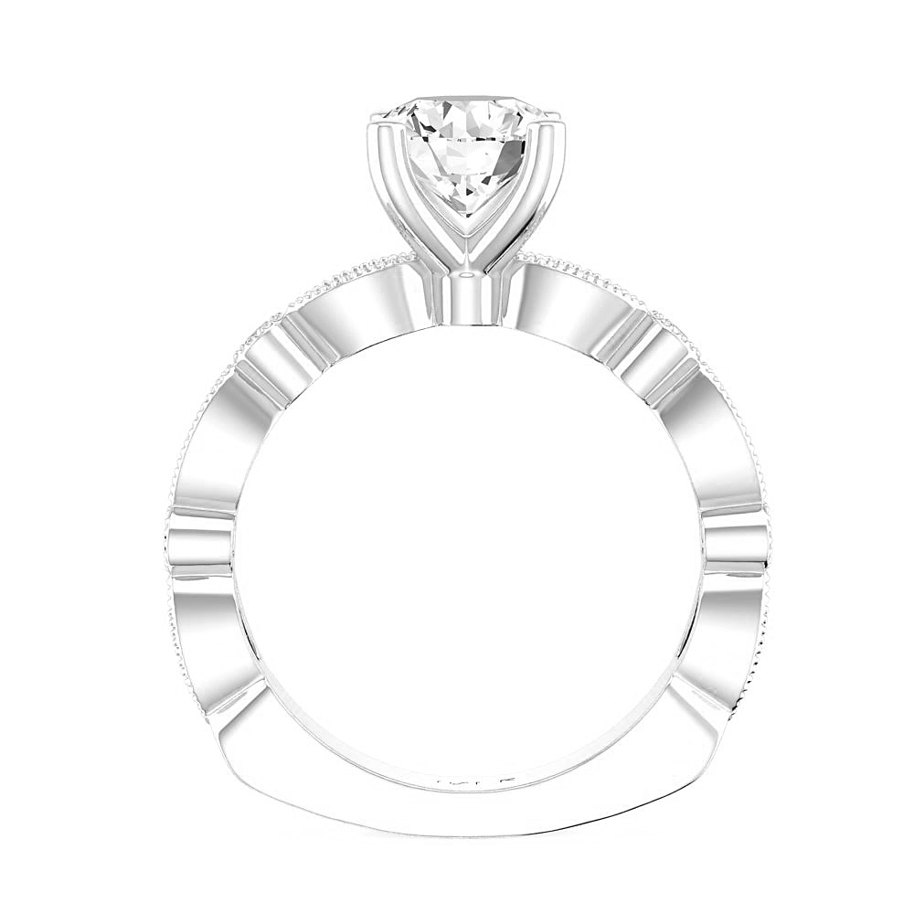 14K White Gold Semi Mount Semi Mount Non-Halo Engagement Ring