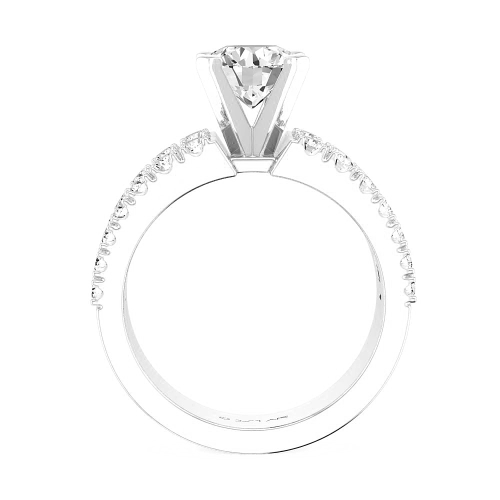 14K White Gold Semi Mount Baguettes Engagement Ring
