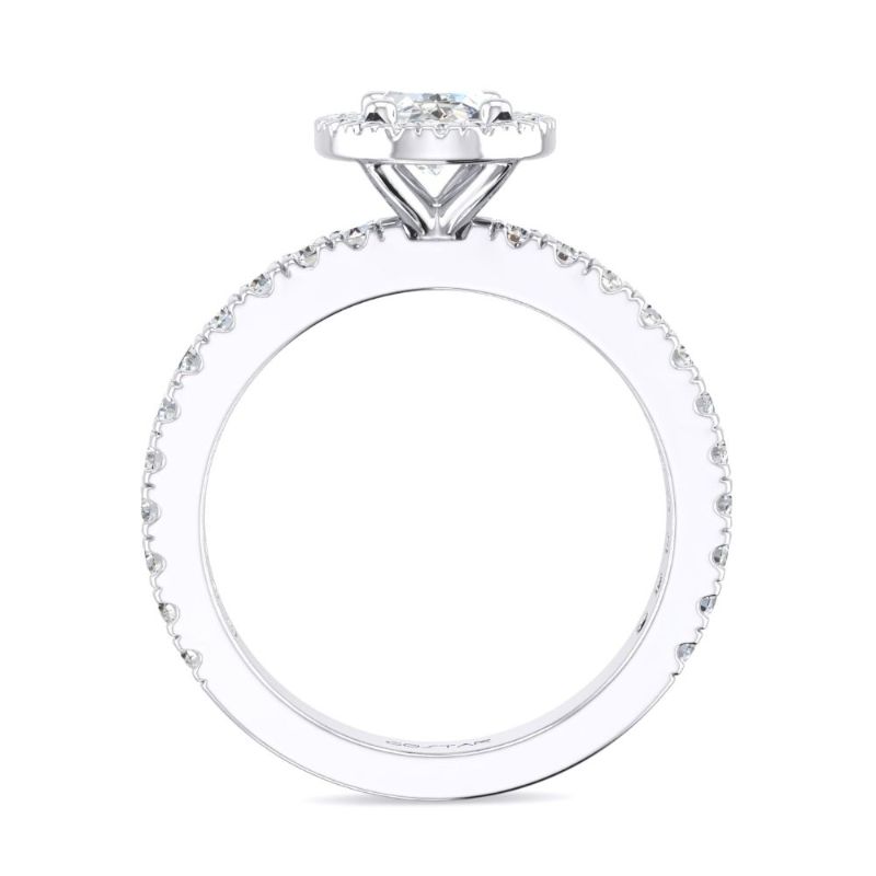 14K White Gold Semi Mount Oval Engagement Ring