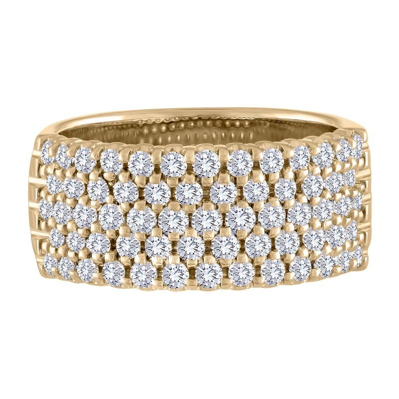The 14k Yellow Gold Broadway Honeycomb Band with Diamonds. 1.25ctw