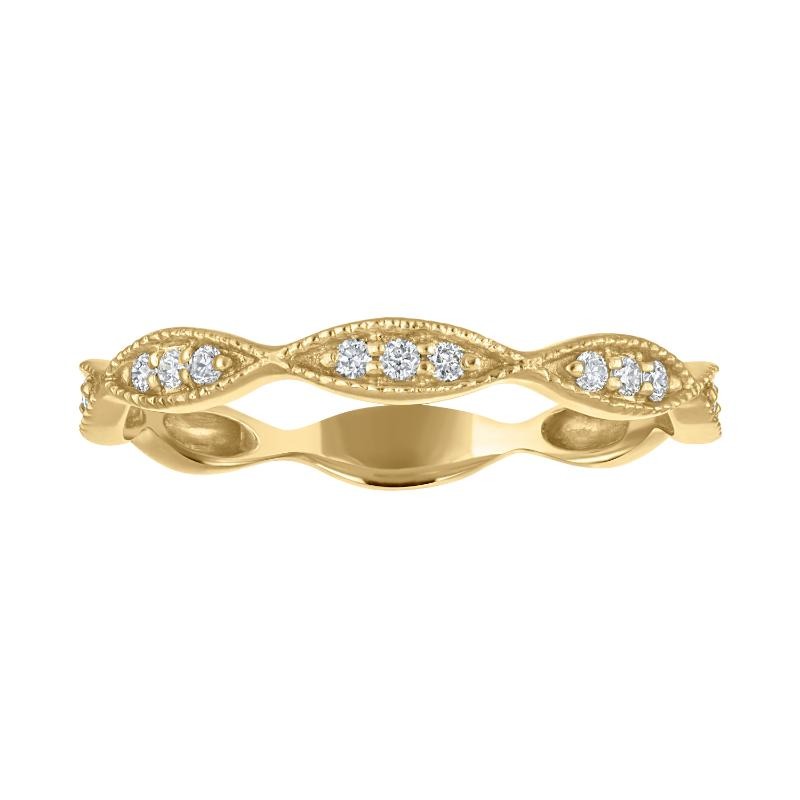 The Broadway Stackable Marquise Ring in 14k Yellow Gold with Diamond Trios (0.10ctw)
