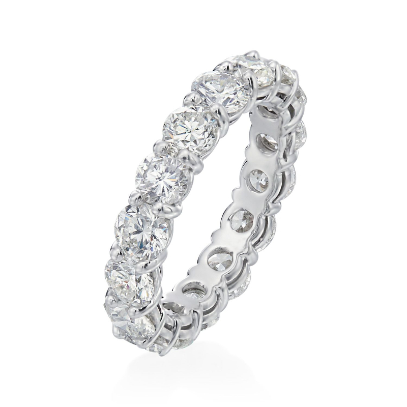 Platinum Brilliant Cut Diamond Eternity Wedding Band Ring