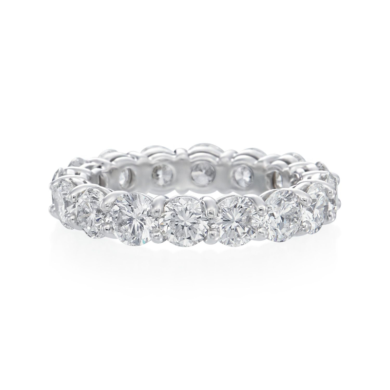Platinum Brilliant Cut Diamond Eternity Wedding Band Ring