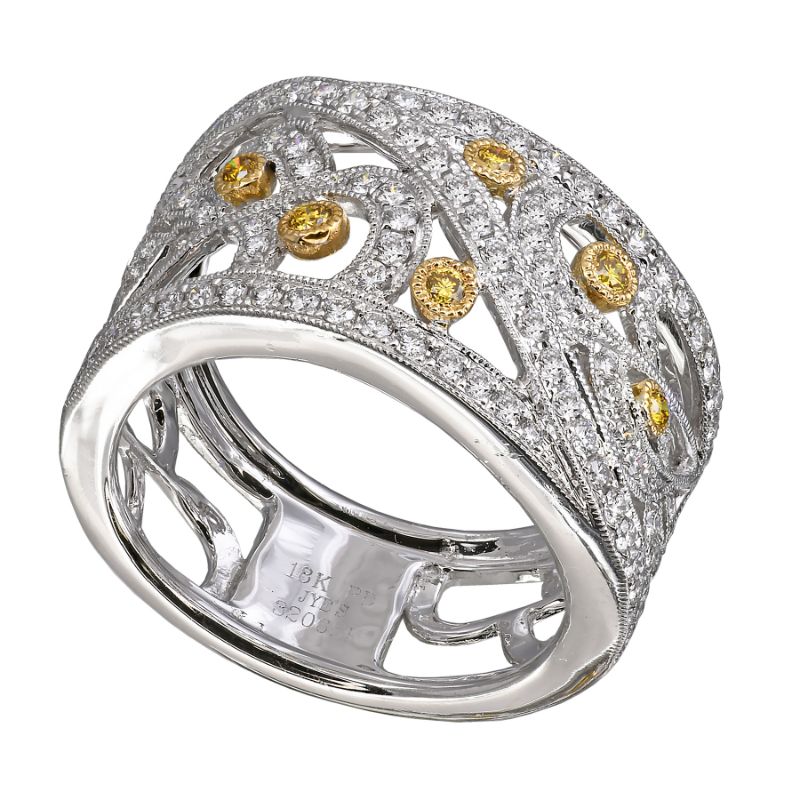 White and Fancy Yellow Diamond Ring