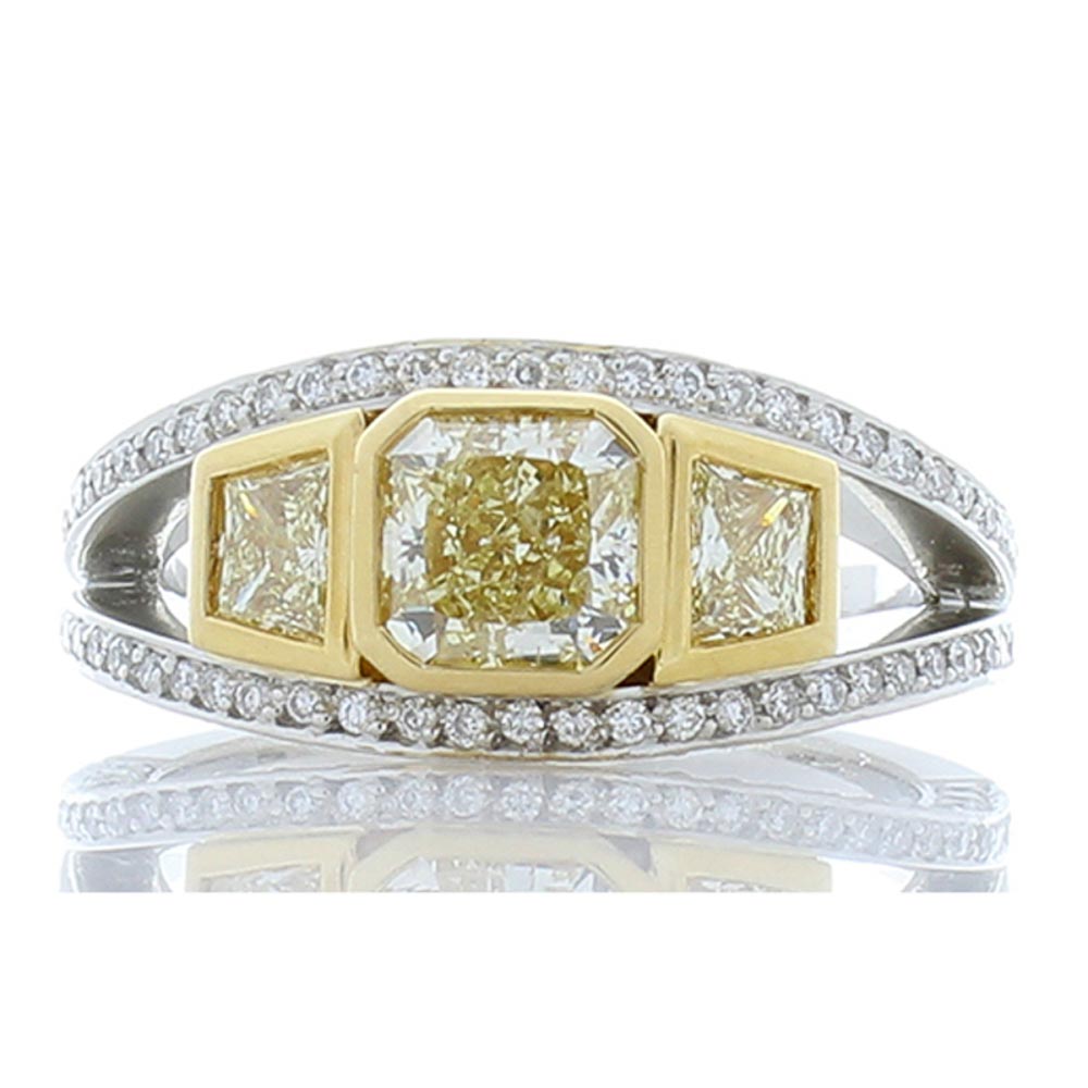 Platinum Diamond Gemstone Ring
