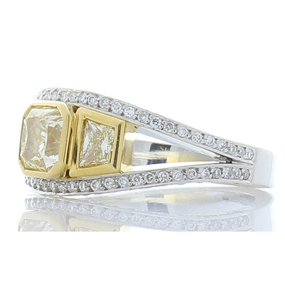 Platinum Diamond Gemstone Ring