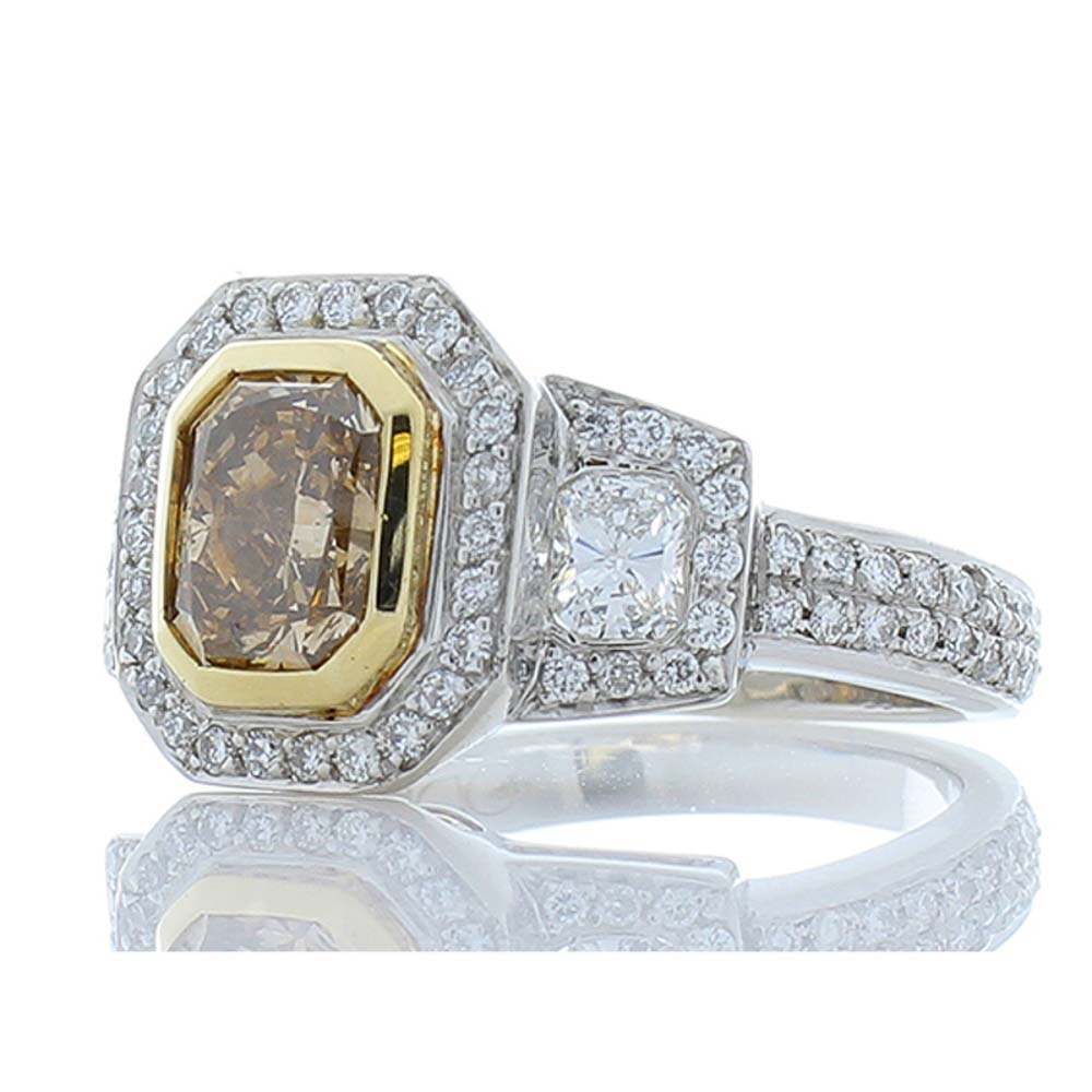 Platinum Diamond Gemstone Ring