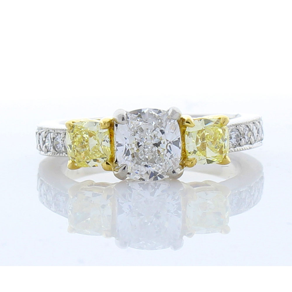 Platinum Diamond Gemstone Ring