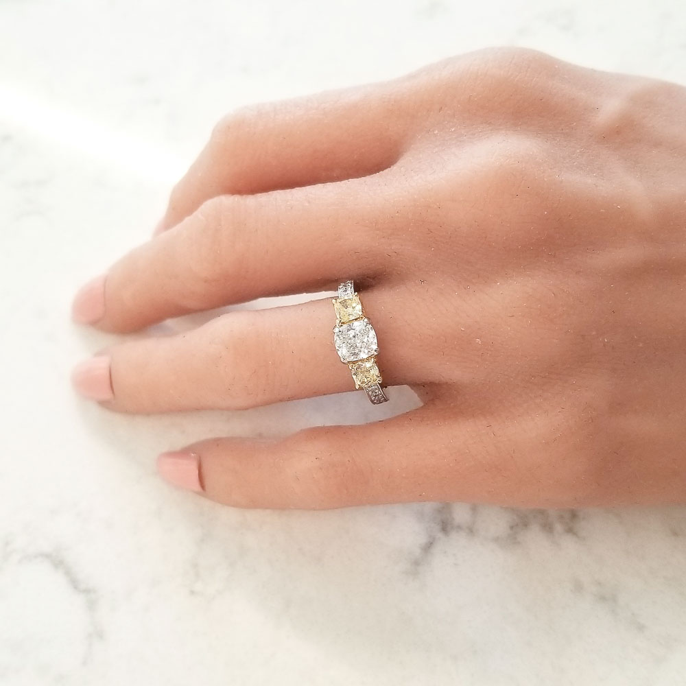 Platinum Diamond Gemstone Ring