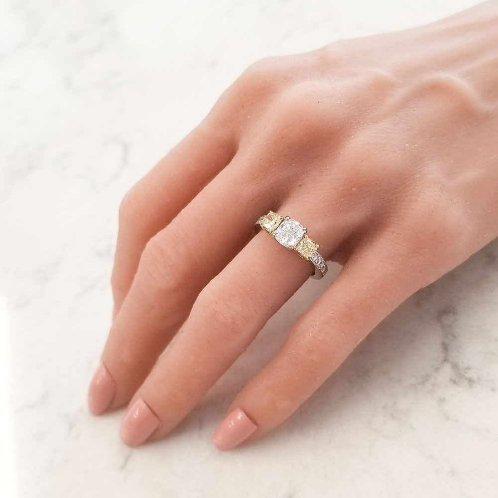 Platinum Diamond Gemstone Ring