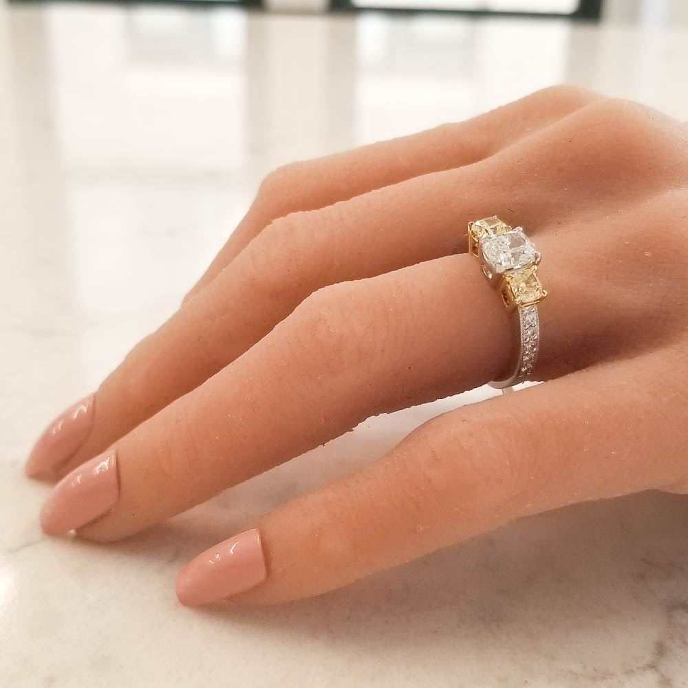 Platinum Diamond Gemstone Ring