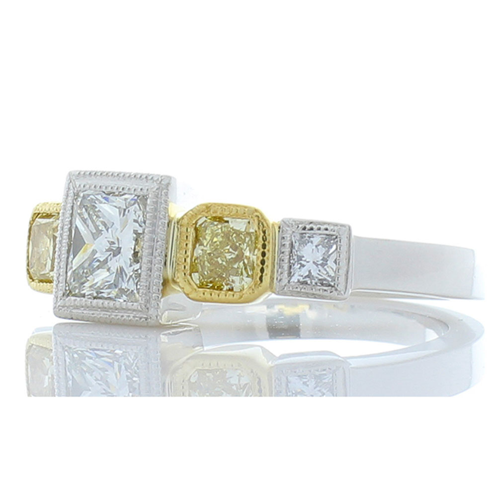 Platinum Diamond Gemstone Ring