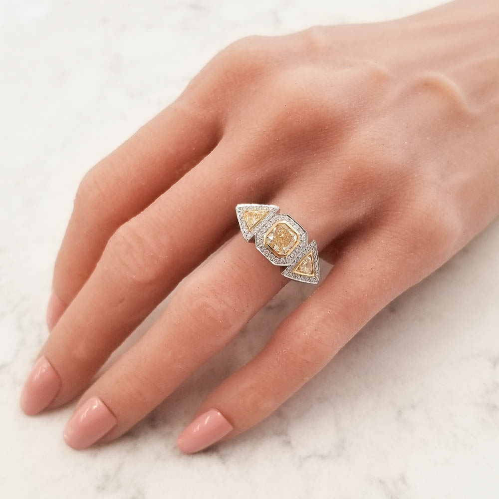 Platinum Diamond Gemstone Ring