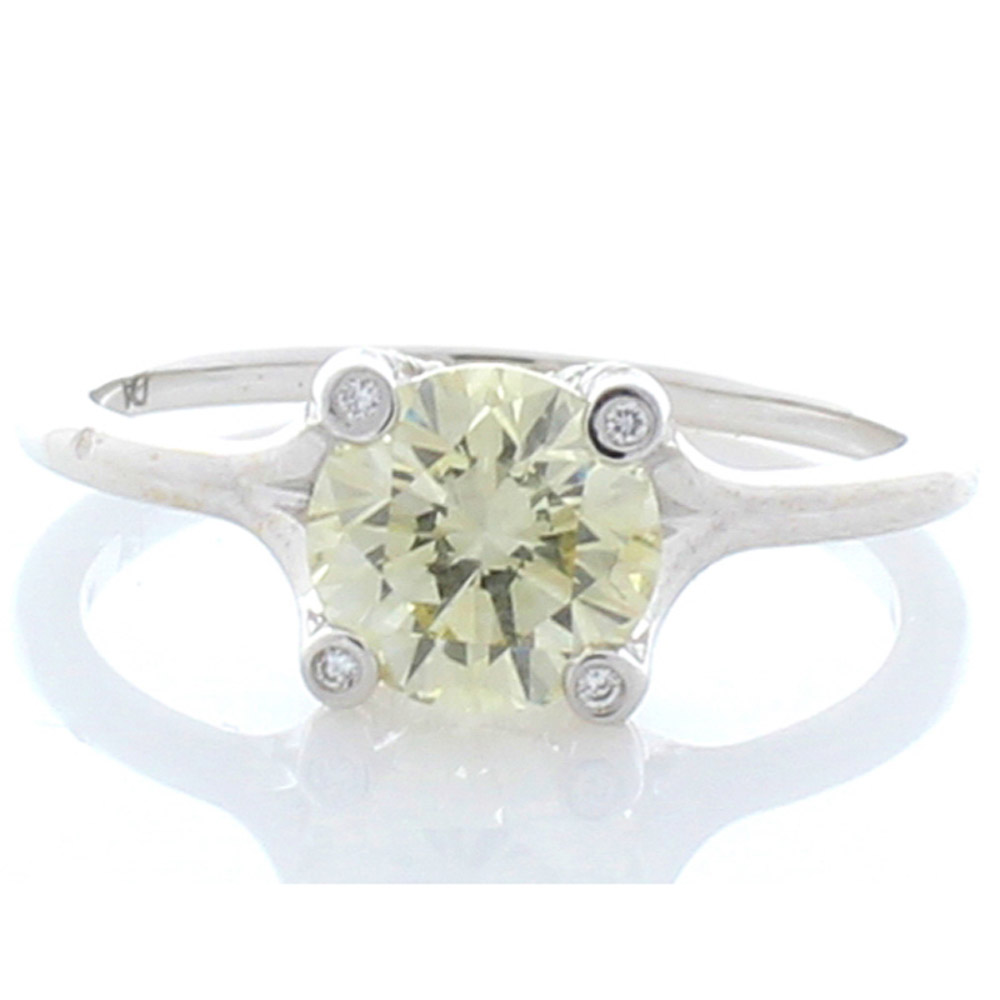 18K White Gold Diamond Gemstone Ring