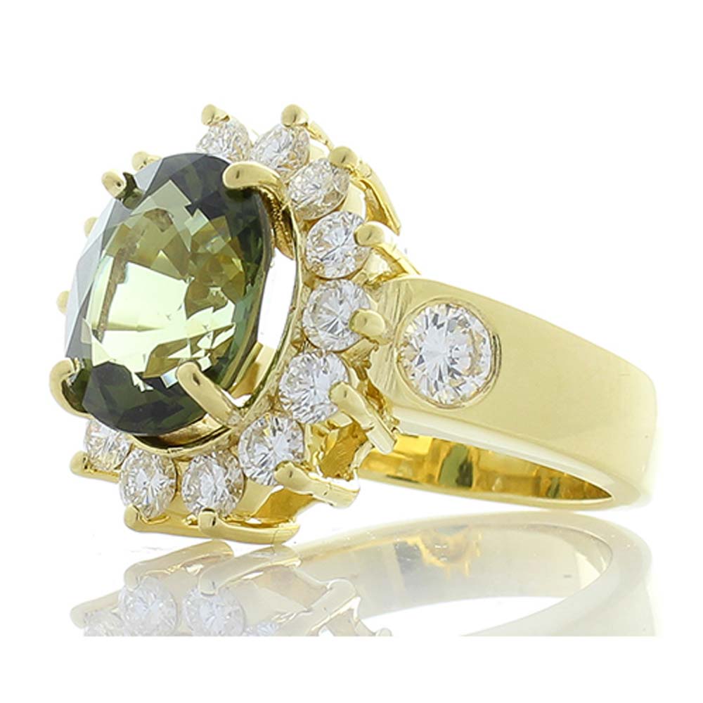 18K Yellow Gold Tourmaline Gemstone Ring
