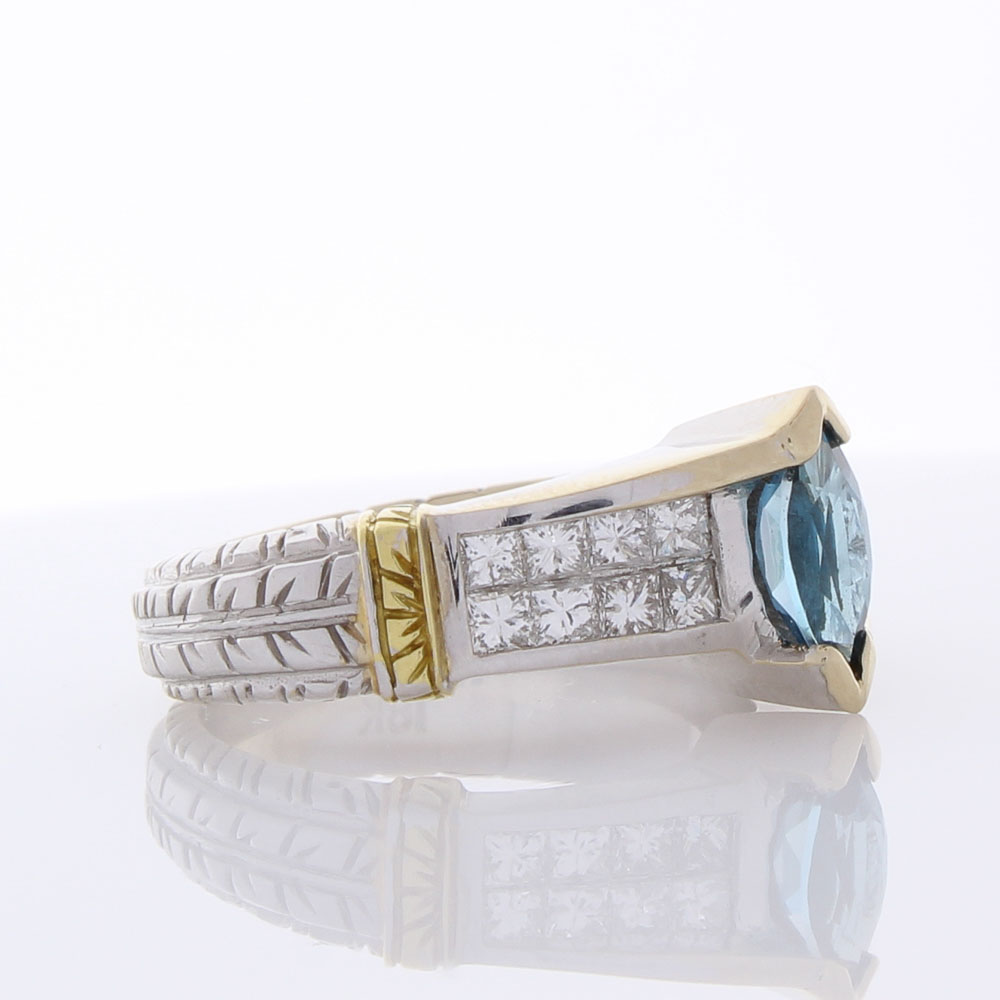 18K Two-Tone Topaz Gemstone Ring
