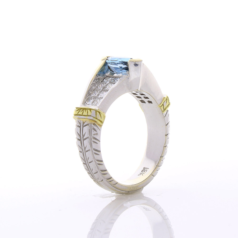 18K Two-Tone Topaz Gemstone Ring