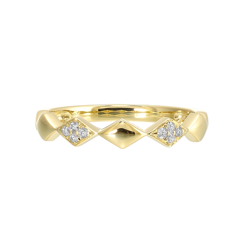 14Kt Yellow Gold Diamond 1/20Ctw Stackable Ring