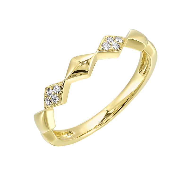 14Kt Yellow Gold Diamond 1/20Ctw Stackable Ring