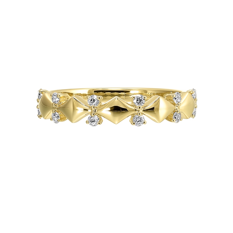 14Kt Yellow Gold Diamond 1/7Ctw Stackable Ring